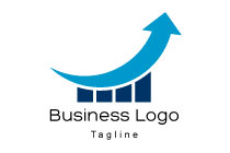 the blue bars and graph line logo