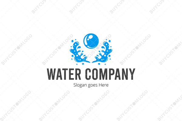 water drop and splash moose horn logo