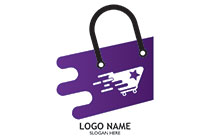 shopping cart and bag indigo and black logo