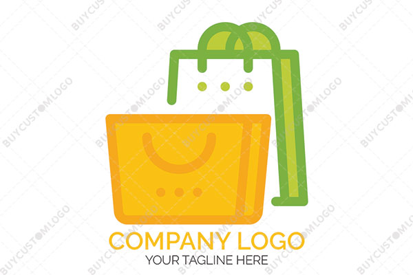shopping bags lime themed logo