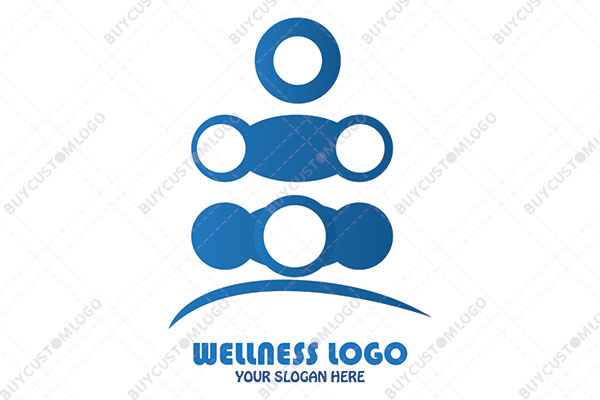circles forming DNA abstract person logo