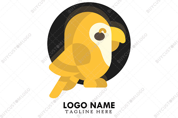 happy baby parrot mascot logo