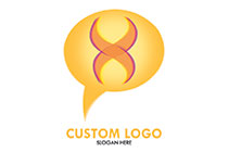 abstract letter x messaging icon logo
