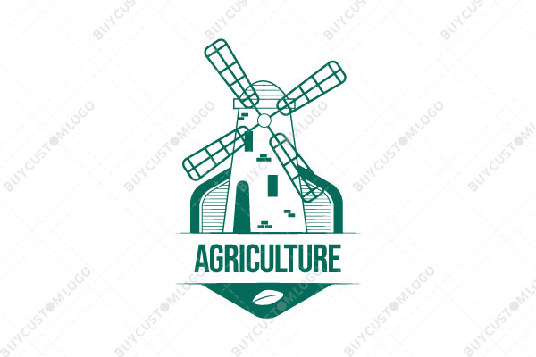 windmill with hexagon minimalistic logo