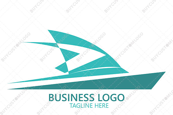 geometric style sailing ship logo