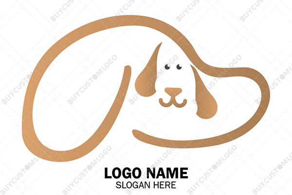 basset hound dog face logo
