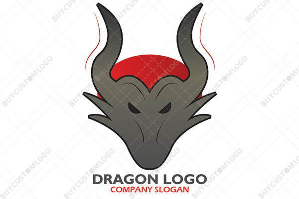 sun dragon skull with red sun logo
