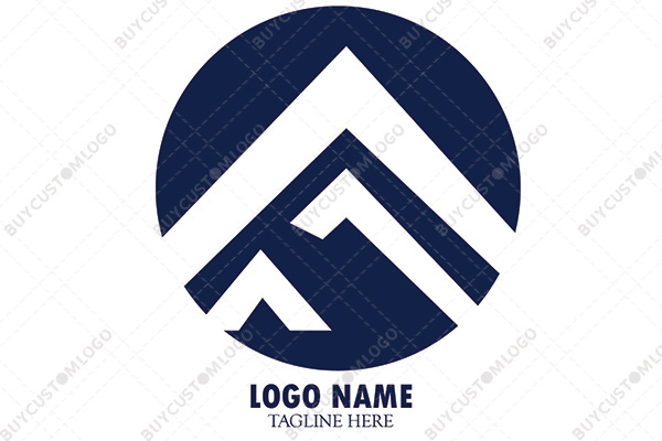 abstract mountains in a seal logo