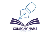 fountain pen and book logo