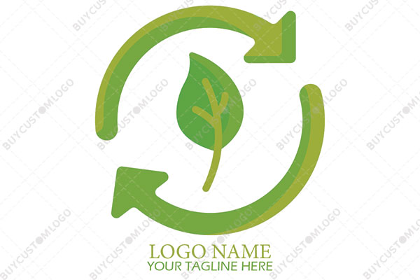 leaf in a recycle seal logo