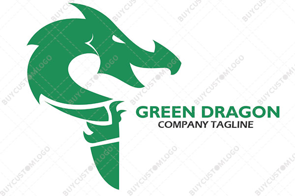 green dragon with human body logo