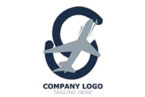 letters c and c aeroplane taking off logo