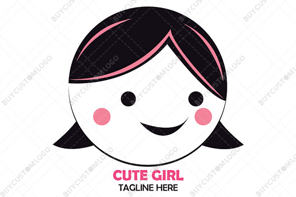 chin length slick hairstyle little girl logo