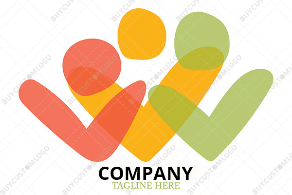 minimalistic abstract persons painted logo