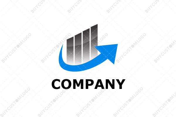 abstract ascending bars with an arrow logo