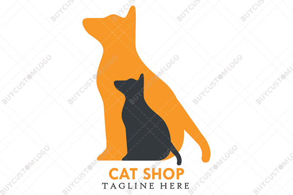 waiting dog silhouettes logo