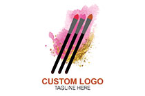 face powder, glitter and makeup brushes logo