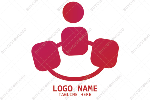 abstract person network screens logo