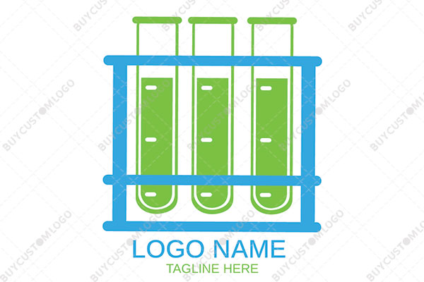 test tubes in a stand minimalistic logo