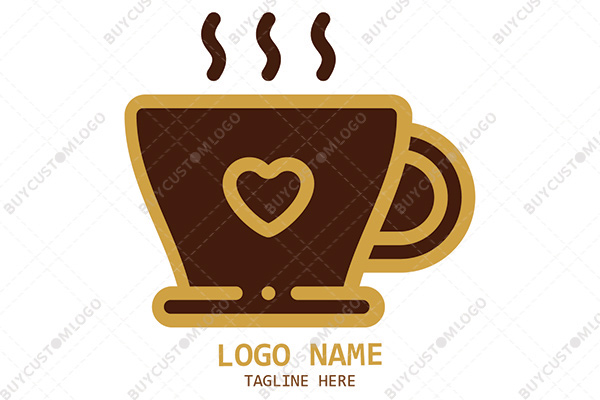minimalistic drawn coffee cup logo