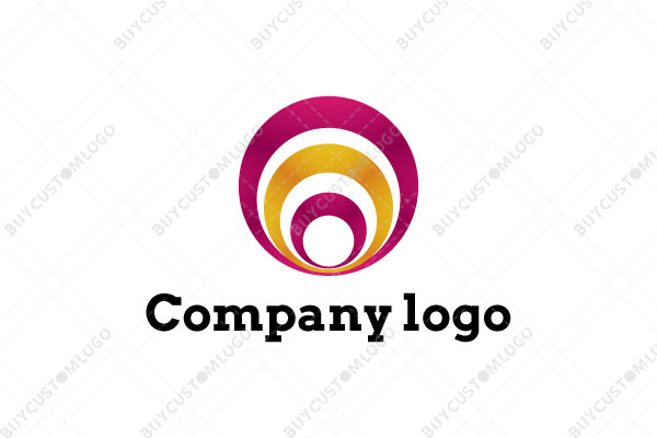 golden and pink abstract rings logo