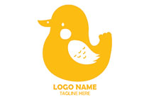 silhouette style yellow duck logo