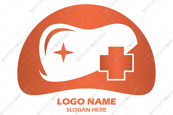 sparkle tooth crown and red cross logo