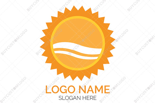 badge style sun seal with waves logo