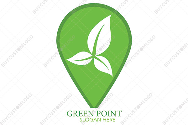 leaves in a location pin logo