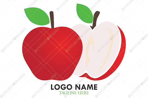 apple cut in half logo