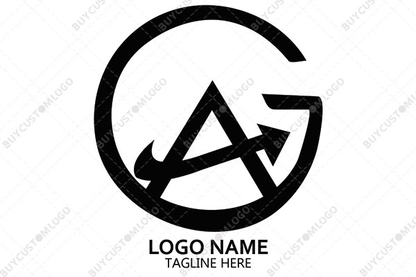AG or GA tick arrow logo