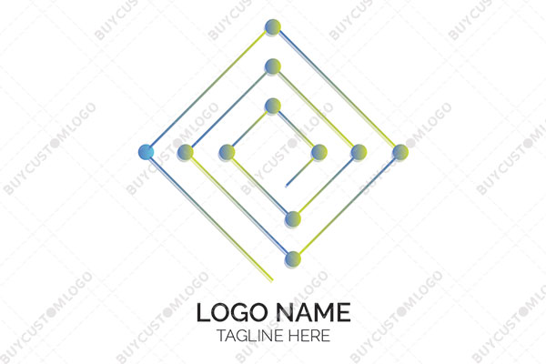 continuous line networking node circuit logo
