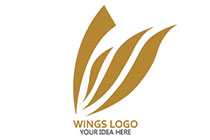 minimal feathery wings logo