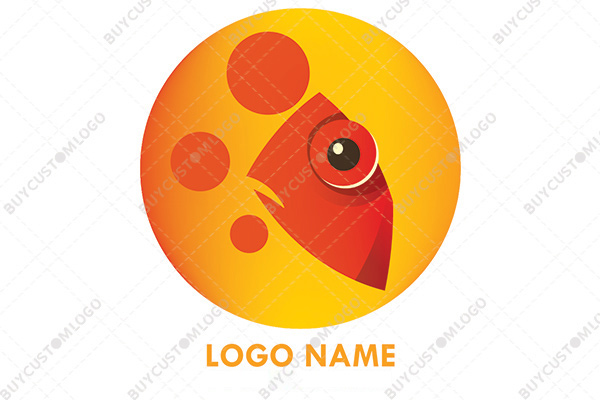 curious or surprised fish face logo