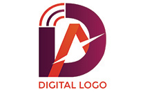 letter d and a media logo