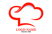 minimalistic chef hat logo