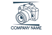 Minimalistic blue colour camera logo