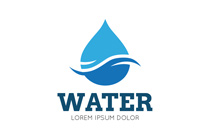 water drop integrated with wave logo