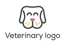 minimal happy symmetric dog logo