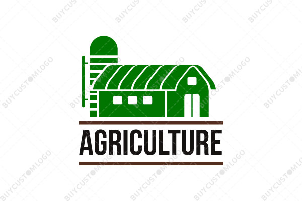 barnyard with a grain tower minimalistic logo