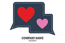 messaging icons and hearts logo