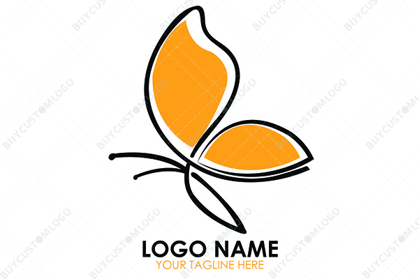 flower petal and leaf abstract butterfly logo