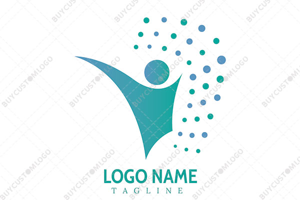 abstract person with circles protection logo