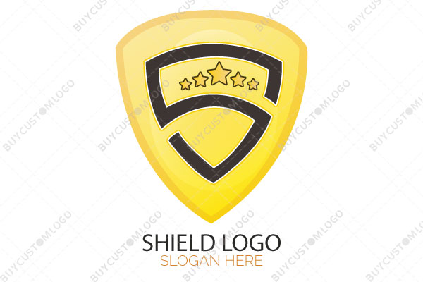 letter s with stars in a shield logo