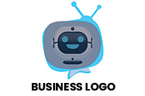happy robot in a television logo