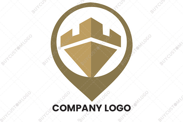 crown pyramid pin 3D logo