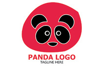 happy panda face logo