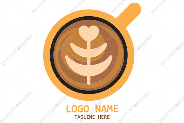 latte art coffee cup logo