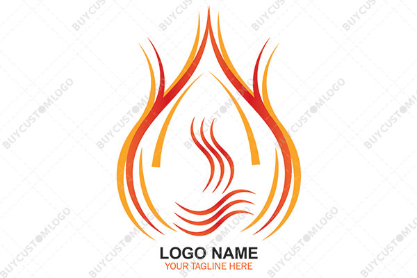 onion flame fire with fumes logo