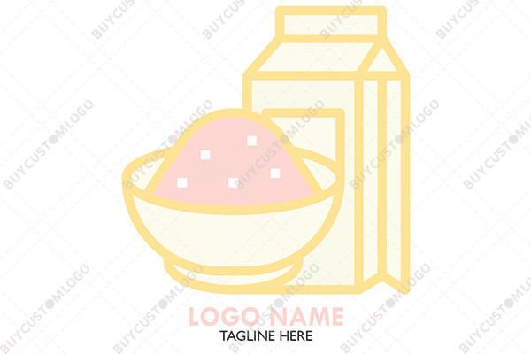 flour in a bowl and bag logo